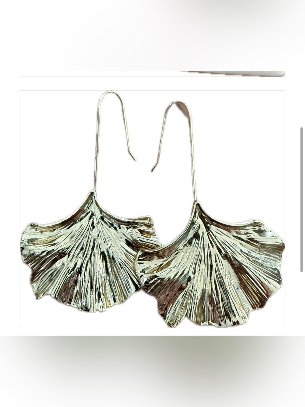 FREE Ginko Leaf-Textured Gold Drop Earrings